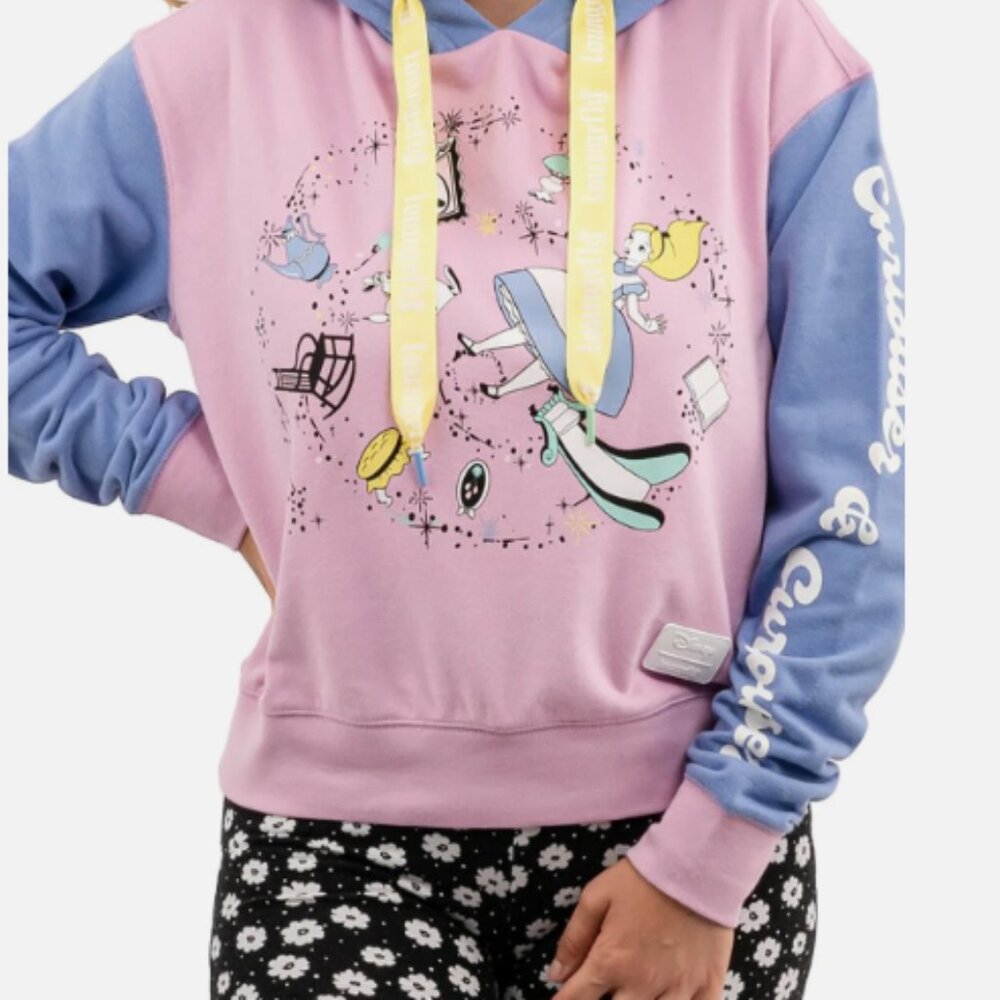Loungefly Disney Alice Rabbit Hole Crop Hoodie